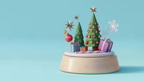 Christmas tree music box on blue background.- 3d rendering
 - Powered by Shutterstock - Get 15% off with code: PIKWIZARD15