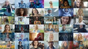 Montage of Happy Multi-Cultural and Multi-Ethnic People of Diverse Background, Gender, Ethnicity, and Occupation Smiling at Posing Looking at Camera. Happy Workers of the World Smiling. Collage - Powered by Shutterstock - Get 15% off with code: PIKWIZARD15
