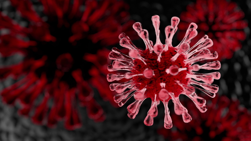 Flying viruses in 3d space. 4k animation of covid-19 in sketch style ...