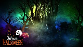 Halloween haunted house background of seamless loopable HD Video 