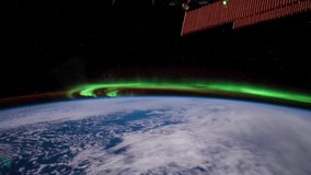 4K time lapse of aurora borealis seen from space. Image courtesy of NASA.