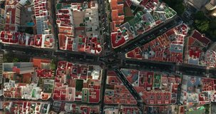Top view aerial video of development infrastructure city, Spain, Tenerife, Santa Cruz de Tenerife.