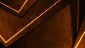 Dark orange neon laser lines. Abstract grunge tech motion design. Old luminous wall concrete texture. Seamless looping. Video animation Ultra HD 4K 3840x2160