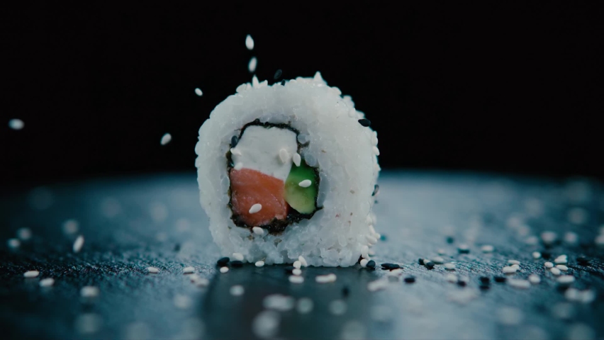 Sushi Rolls Spinning Food Japan HD Royalty-Free Stock Footage #1060616929