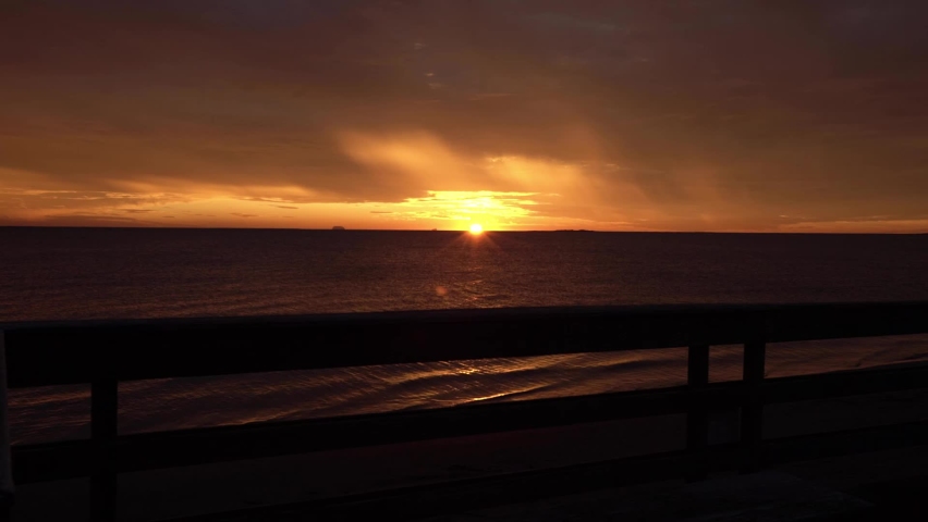 Sunset landscape in El Maviri beach, Sinaloa. Mexico.