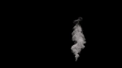 Medium smoke on black background with alpha, suitable for smoke from chimneys or exhaust from factories