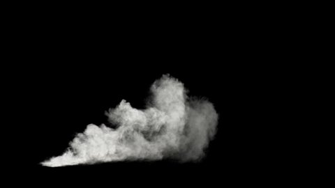 Medium smoke effect, suitable for ground steam from left to right, black background with alpha