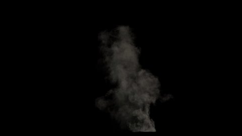 Smoke column, thick smoke in ruin scene, atmospheric smoke column in disaster scene, smoke plume with alpha