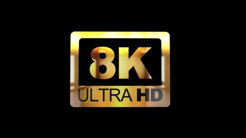 4k Ultra HD icon transform to 8K Ultra HD icon logo