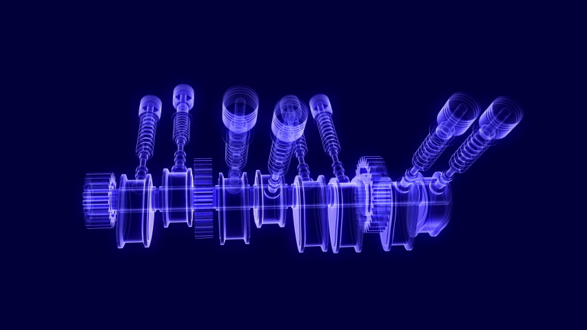 Concept animation of a holographic valve mechanism rotating and also loopable