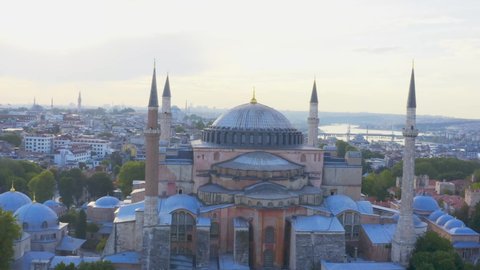 Istanbul City Sea and Hagia Sophia Aerial View 2