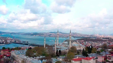 Istanbul City Suleymaniye Mosque, Quarantine Aerial View 2
