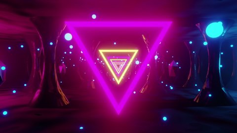 80s Triangle Cave Sci-fi Background (Loop)
