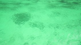 Clear and green color water sea, Ripple wave water sea 