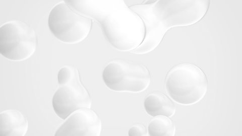 3d Abstract Bright White Metaballs Background