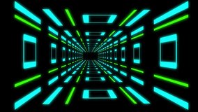 Flying through an abstract tunnel glowing with neon lights. Seamless loop animation. - Powered by Shutterstock - Get 15% off with code: PIKWIZARD15