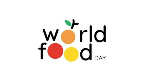 World Food Day greeting in motion graphic version. is suitable for social media, banner, related with food. Animation video in 4k size