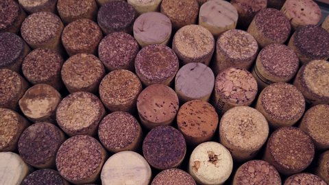 wine corks are a lot of background. Dolly video