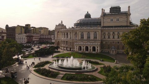Odessa Opera House, the main historical and architectural landmark of Odessa. This is the second most beautiful theater after the Vienna Opera House. Odessa city (Ukraine).