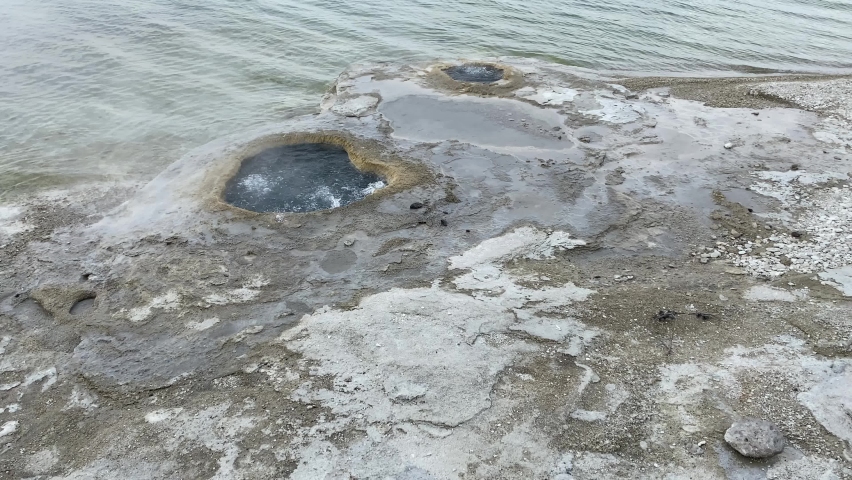 Geyser along Yellowstone Lake, in the West Thumb Geyser Basin