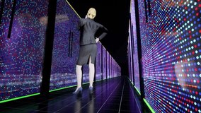 Woman Data center backup server technician Internet technology Cyber security 4k - Powered by Shutterstock - Get 15% off with code: PIKWIZARD15