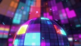 Disco Ball Stage BackgroundRetro seamless VJ loop animation for music broadcast TV, night clubs, music videos, LED screens and projectors, glamour and fashion events, jazz, pops, funky and disco party