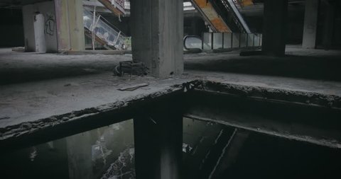 Dark interior of empty forgotten construction