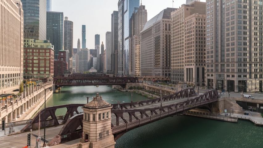 Chicago Bridge Lift - Time Lapse - 4K