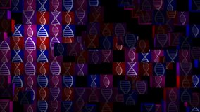 DNA. Cells with dna ribbons alternate in a mosaic field