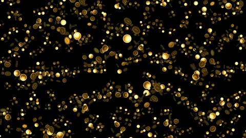 Gold coins. Abstract motion background of many shining and sparkling coins
