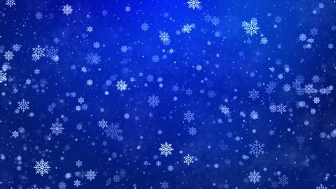 Blue Sparkling Lights Festive Loop Snow Stock Footage Video (100% ...