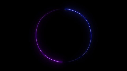 Neon circle lines. Infinite loop animation