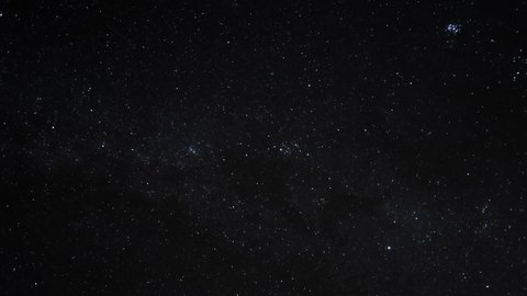 Starry constellations motion and rotating stars on winter night sky,universe outer space field 4k