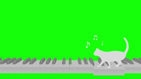 Cat silhouette Piano walk rhythm riding tempo 120 2 beats loop pattern A