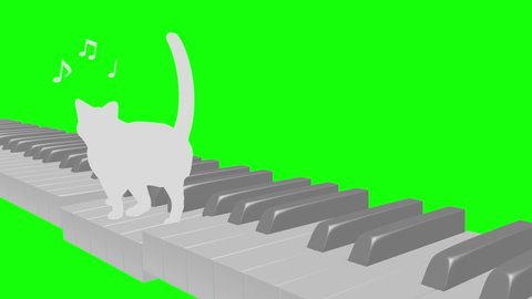 Cat silhouette Piano walk rhythm riding tempo 120 2 beats loop pattern C