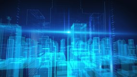 Holographic digital city buildings, high-tech wireframe cities, futuristic big data city buildings. - Powered by Shutterstock - Get 15% off with code: PIKWIZARD15