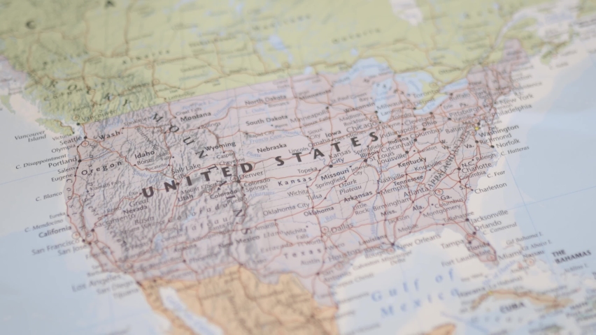 Picture of The United States of America on a Colorful and Blurry North America Map Royalty-Free Stock Footage #1060822495