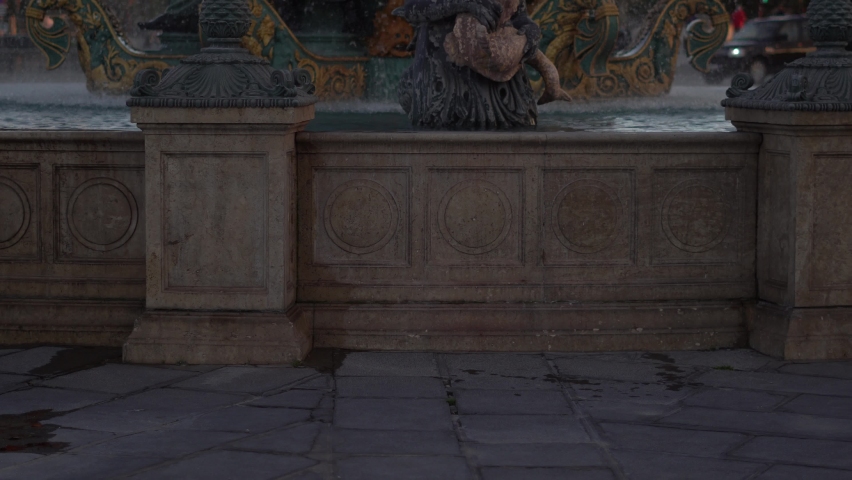 The Fontaines de la Concorde are two monumental fountains located in the Place de la Concorde in the center of Paris. They were designed by Jacques Ignace Hittorff, and completed in 1840  