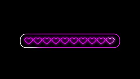 Retro Stroke Love Loading Neon Animation on black background