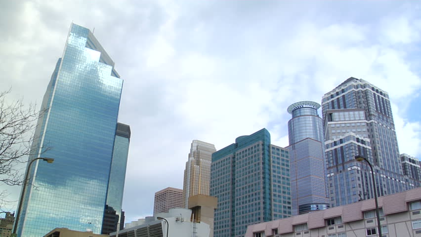 Timelapse of clouds moving over downtown Minneapolis, MN