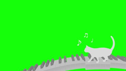 Cat silhouette Piano curve walk rhythm riding tempo 80 4 beats loop pattern A