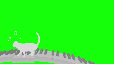 Cat silhouette Piano curve walk rhythm riding tempo 120 4 beats loop pattern C