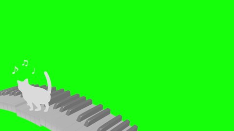 Cat silhouette Piano curve walk rhythm riding tempo 120 2 beats loop pattern G
