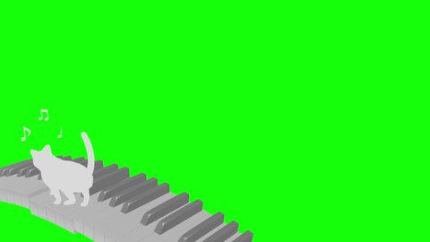 Cat silhouette Piano curve walk rhythm riding tempo 80 4 beats loop pattern G