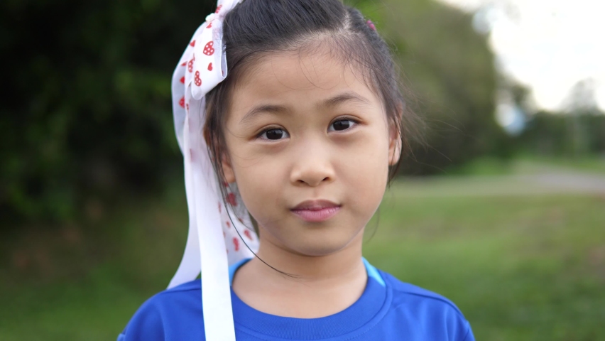 portrait asian child of a smiling, happy concept.