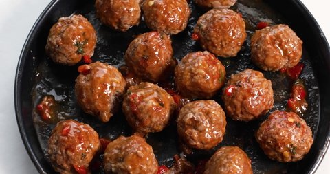 Homemade meatballs with tomato sauce 
