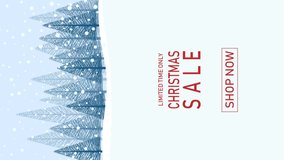 Christmas sale. Abstract animation illustration. Winter landscape background. 