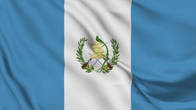 Waving flag loop. National flag of Guatemala. Realistic animation