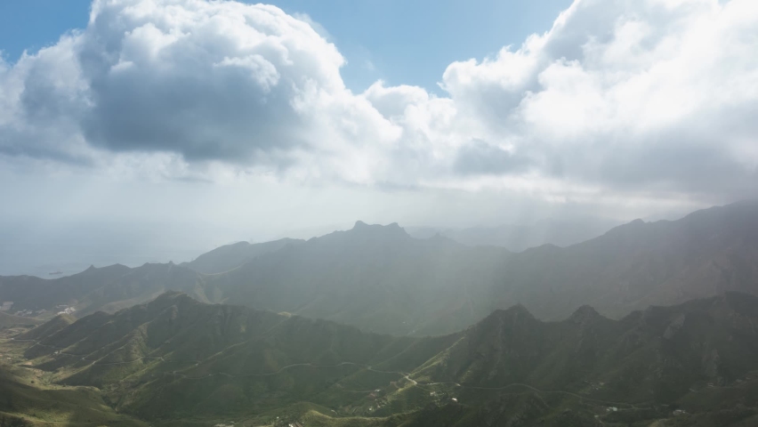 Rural Anaga Park, Tenerife Spain. Clouds mooving timelapse