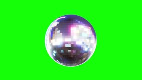 Disco Ball Looped Seamless Rotations on Green Screen Background